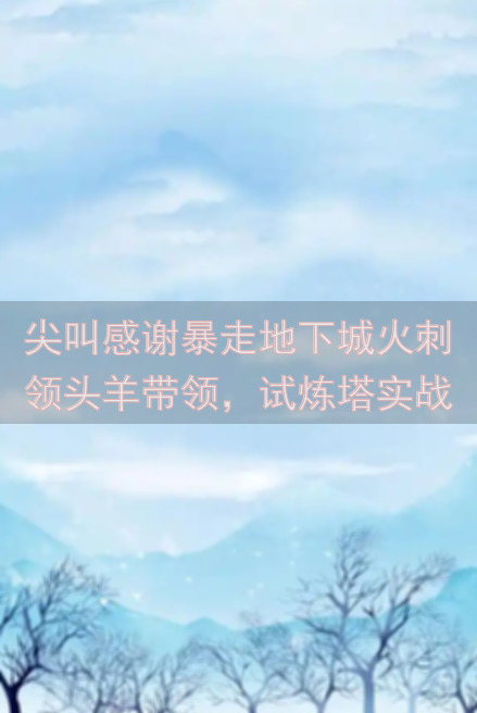 尖叫感谢暴走地下城火刺领头羊带领，试炼塔实战攻略全解析！
